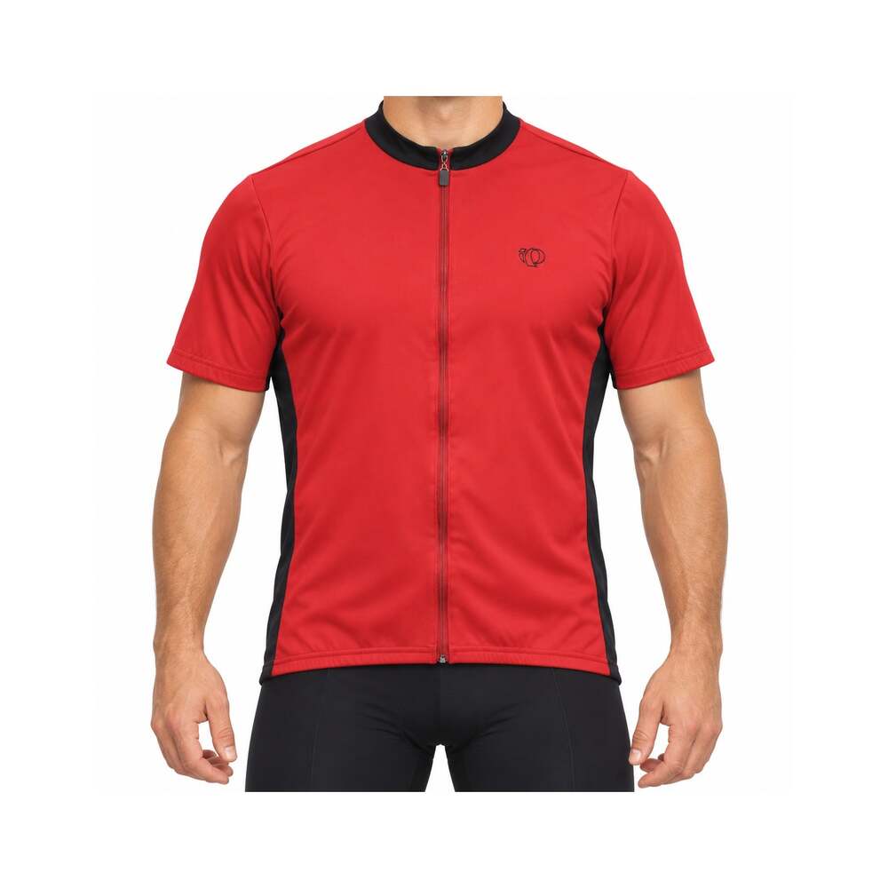 Pearl Izumi Cycling Jersey Mens Large Red Black Full Zip Shirt Made USA Pockets